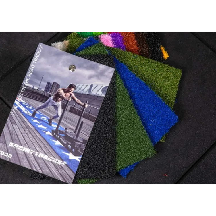 Piste de sprint en gazon artificiel personnalisable sur mesure - 22 x 3 mètres - Coloris BLEU - Marquage