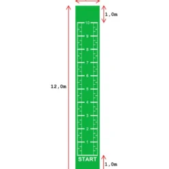 Piste en gazon synthétique vert 12 x 2 mètres avec marquage pour crosstraining et musculation