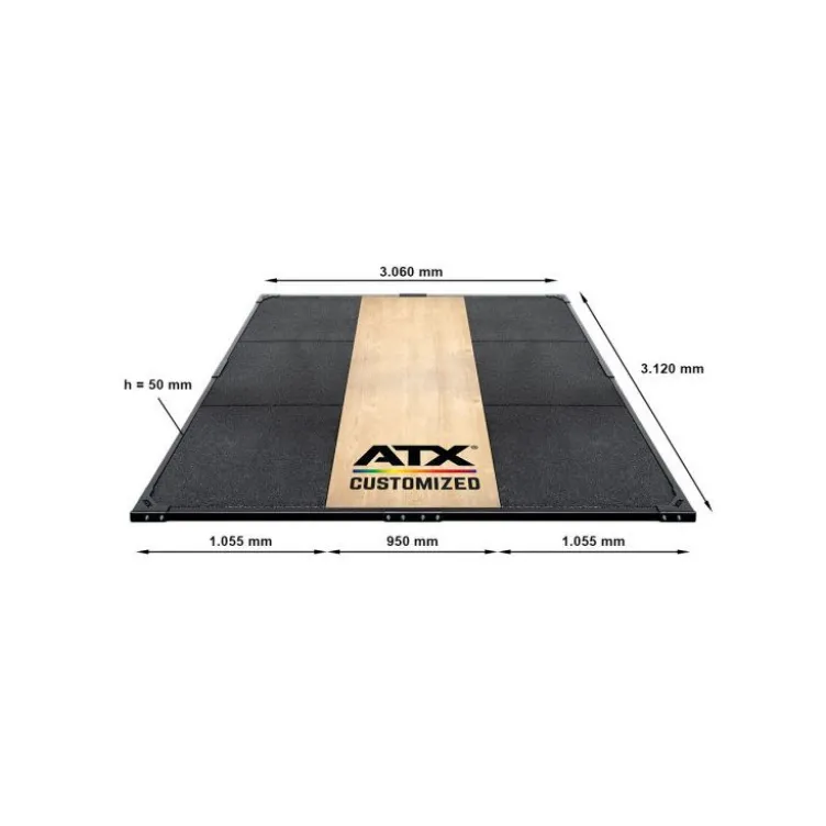 Plateforme ATX de deadlifiting customisable 3x3 mètres de qualité professionnelle