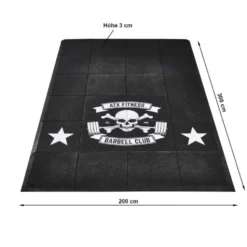 Plateforme ATX de protection pour le sol de haute qualité en caoutchouc recyclés - 3 x 2 m édition Barbell Club