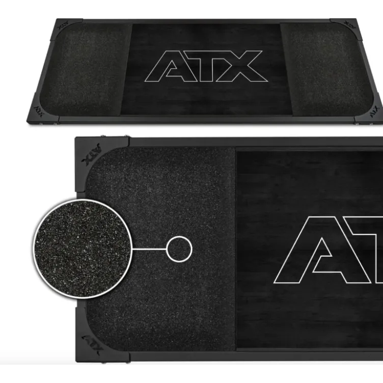 Plateforme de deadlift ATX avec hauteur d'amortissement 5 cm pour entraînement strongman - Granulés de caoutchouc et bois