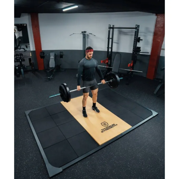 Plateforme de soulevé de terre 2 x 3 m Titanium Strength TP170 - Caoutchouc et panneau central en contreplaqué 30 mm d'épaisseur