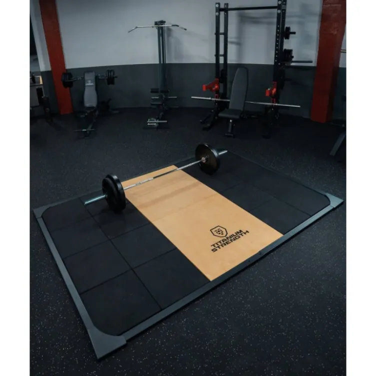 Plateforme de soulevé de terre 2 x 3 m Titanium Strength TP170 - Caoutchouc et panneau central en contreplaqué 30 mm d'épaisseur