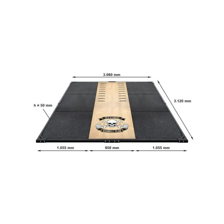 Plateforme d'haltérophilie professionnelle 3x3 mètres de marque ATX