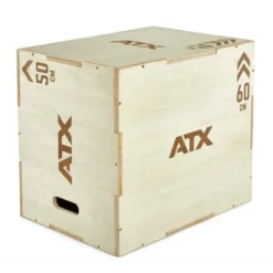 Plyo jump box ATX en bois de cross-training avec 3 hauteurs de sauts : 50 / 60 et 70 cm