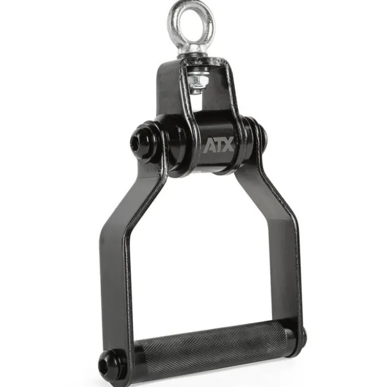 Poignée de tirage simple rotative à 360° pour exercices de musculation à la poulie - Black Line