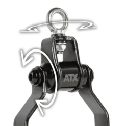 Poignée de tirage simple rotative à 360° pour exercices de musculation à la poulie - Black Line