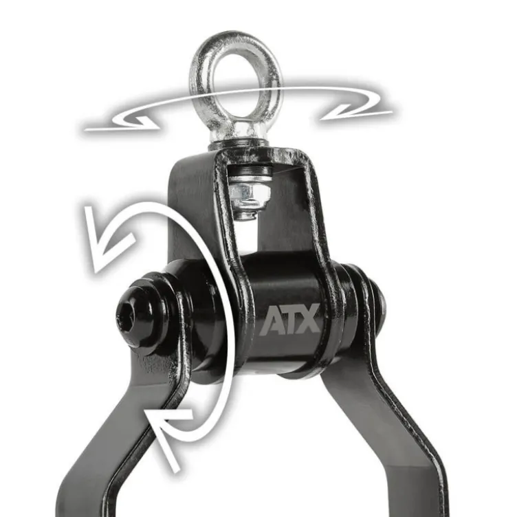 Poignée de tirage simple rotative à 360° pour exercices de musculation à la poulie - Black Line