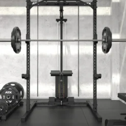 Poste à poulie à charge guidée 100 kg pour half rack ATX HRX-510 avec repose-jambes et repose-pieds pour un confort extrême