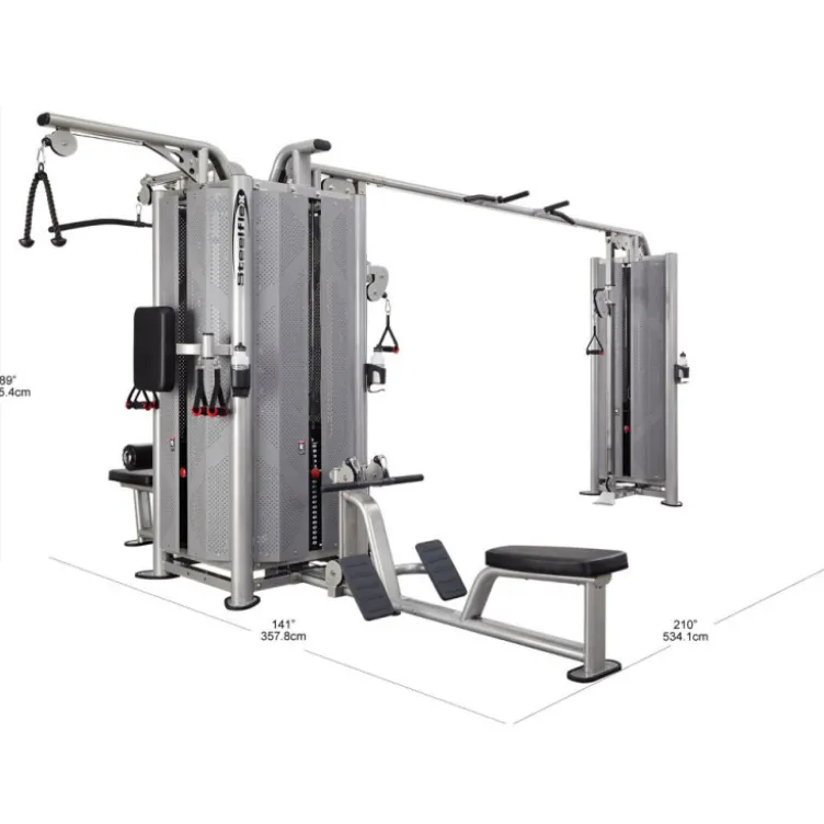 Poulie de musculation professionnelle avec 5 stations - design élégant