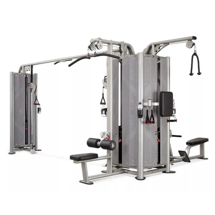 Poulie de musculation professionnelle avec 5 stations - design élégant