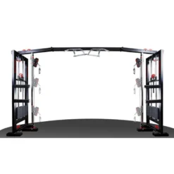 Poulie vis à vis avec double colonne de poids et barre de traction pour espace sportif public