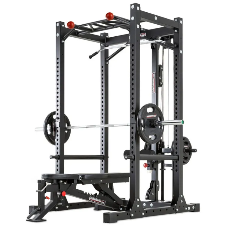 Power cage avec poulie haute et basse et barre de traction
