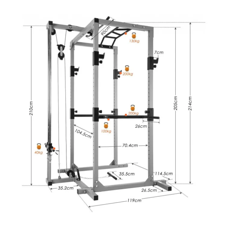 Powercage cross-training station cage avec poulie haute et basse