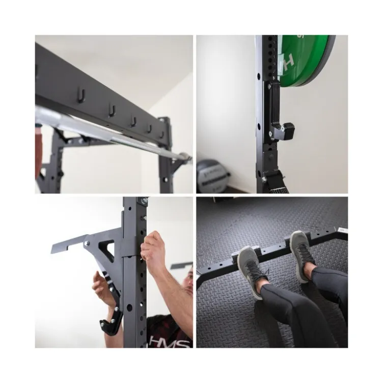 Power cage à squat de musculation avec accessoires d'entraînement - Training varié
