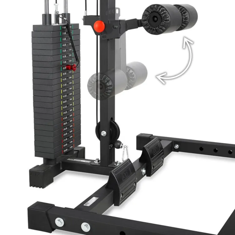 Power Half Rack de musculation ATX avec colonne de poids 115 kg et crochets en J - Série 600