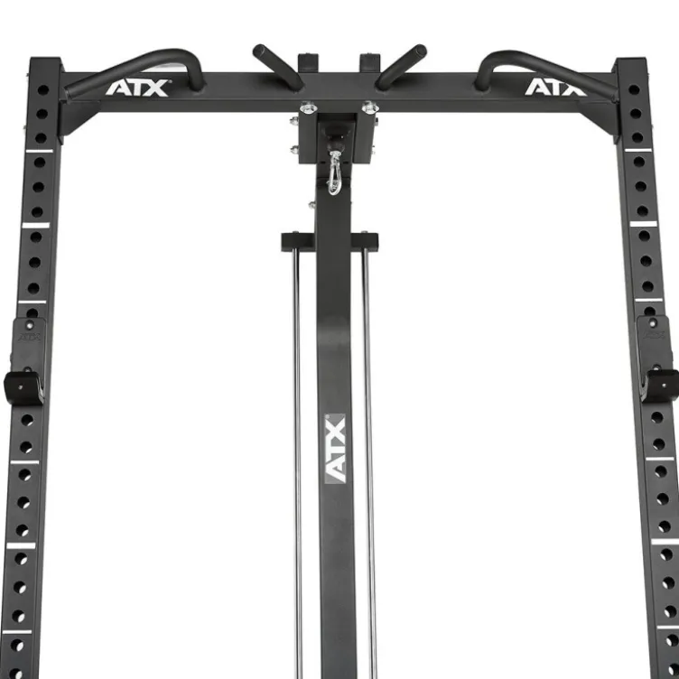 Power Half Rack de musculation ATX avec colonne de poids 115 kg et crochets en J - Série 600