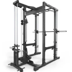 Power rack cage ATX avec poulie à charge libre et barre guidée - Barre de traction multigrip incluse série 700