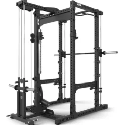 Power rack cage ATX avec poulie à charge libre et barre guidée - Barre de traction multigrip incluse série 700