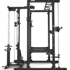 Power rack cage ATX avec poulie à charge libre et barre guidée - Barre de traction multigrip incluse série 700