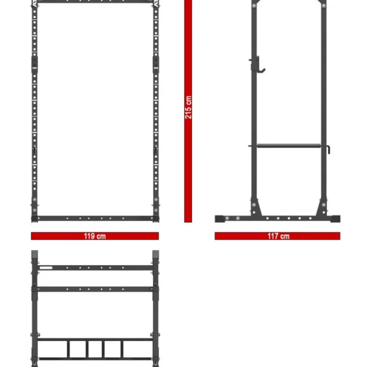 Power rack 215 cm série 500 pour salle de musculation, crosstraining et home gym