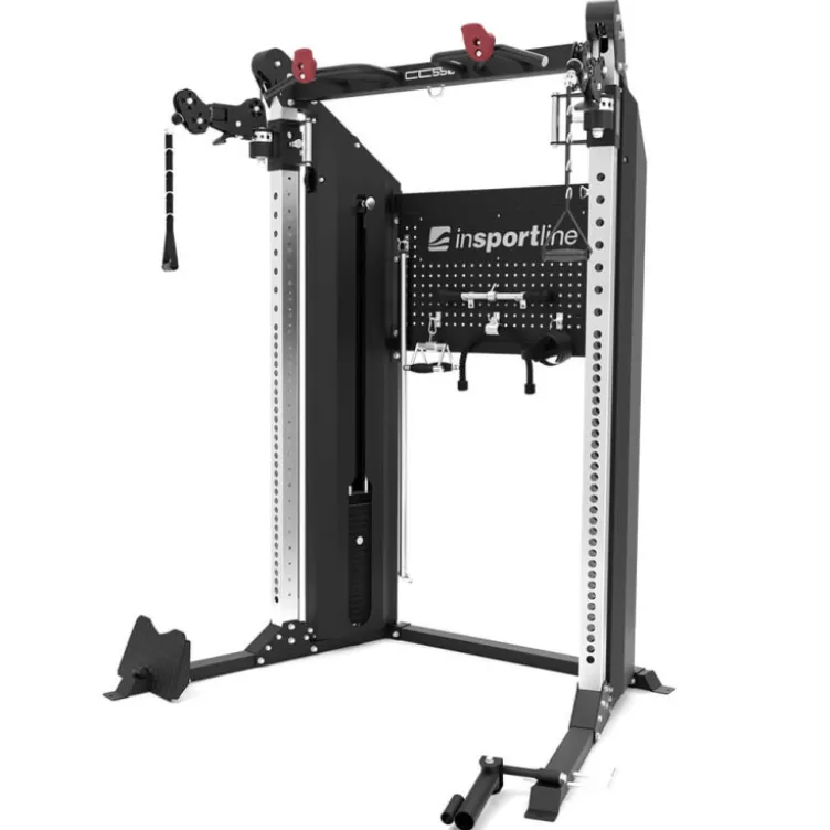 Power rack complet de musculation avec double colonne de poids de 90 kg et poulies rotatives à 360°