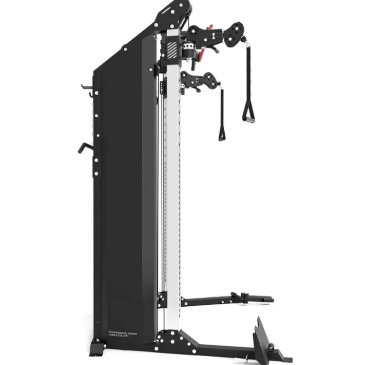 Power rack complet de musculation avec double colonne de poids de 90 kg et poulies rotatives à 360°