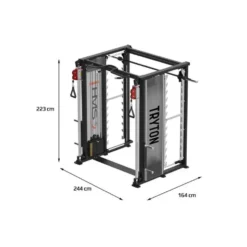 Power rack multi-équipé de musculation avec multipress et poulies vis-à-vis 90 kg - Tractions multi-grip