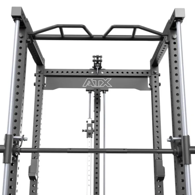 Power rack à squat ATX avec barre guidée et poulie à colonne de poids de 125 kg - Rack complet Série 700