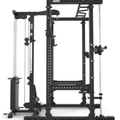 Power rack à squat ATX avec barre guidée et poulie à colonne de poids de 125 kg - Rack complet Série 700