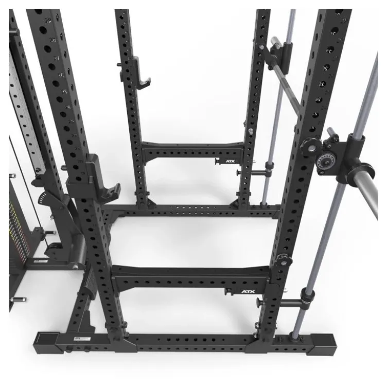 Power rack à squat ATX avec barre guidée et poulie à colonne de poids de 125 kg - Rack complet Série 700