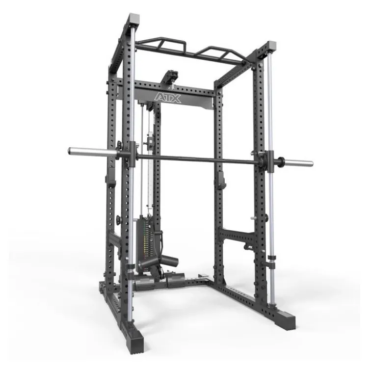 Power rack à squat ATX avec barre guidée et poulie à colonne de poids de 125 kg - Rack complet Série 700