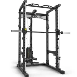 Power rack à squat ATX avec barre guidée et poulie à colonne de poids de 125 kg - Rack complet Série 700