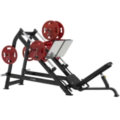 Presse à cuisse de musculation - Leg Press haut de gamme professionnel à charges libres avec supports de rangement