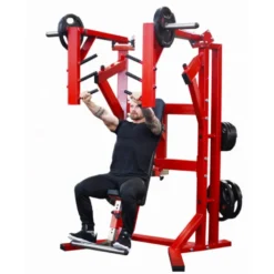 Presse pectorale pour développé assis avec bras convergents - Chest Press à charges libres ergonomique et position ajustable