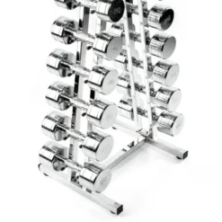 Pyramide de stockage pour 10 paires d'haltères hexagonaux ou chromés