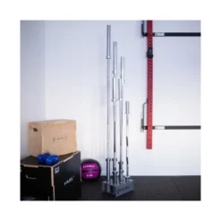 Rack de rangement en acier pour 6 barres olympiques 50 mm - Rangement vertical