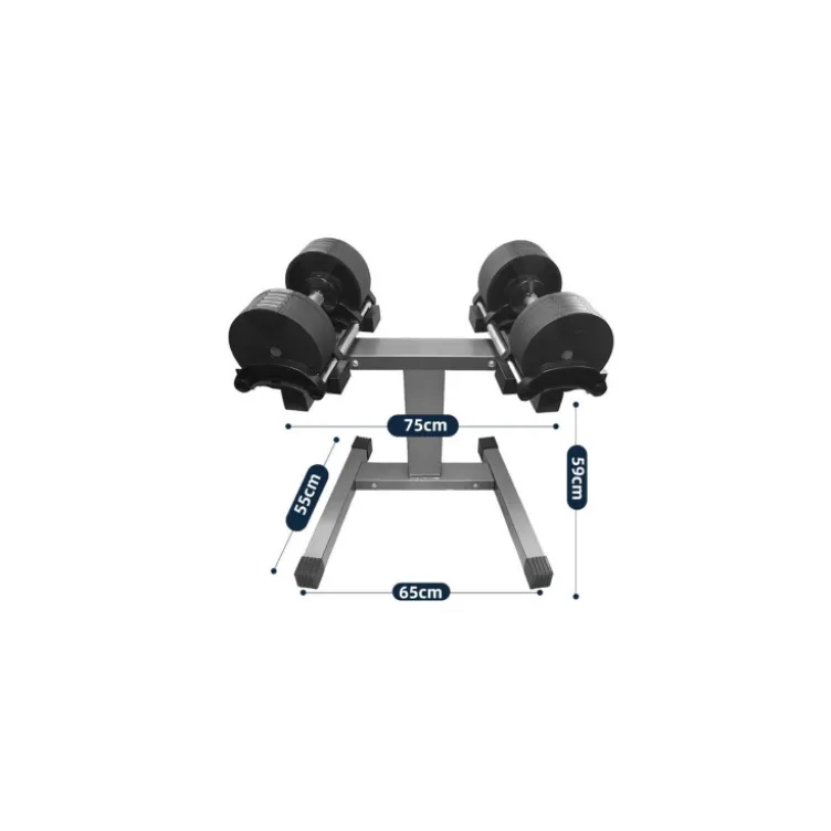 Rack de rangement en acier pour paire d'haltères à charge variable - Équipement homegym