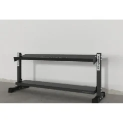 Rack de rangement en acier sur 2 étages pour haltères et kettlebells de musculation - 1.10 ou 1.50 mètre