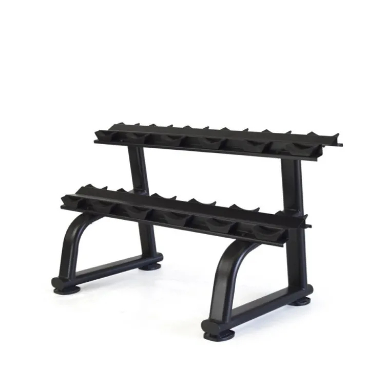 Rack de rangement horizontal à deux rangs pour 6 paires d'haltères