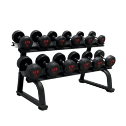 Rack de rangement horizontal à deux rangs pour 6 paires d'haltères