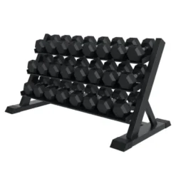 Rack de rangement à 3 niveaux pour 14 paires d'haltères - 2,5 à 35 kg