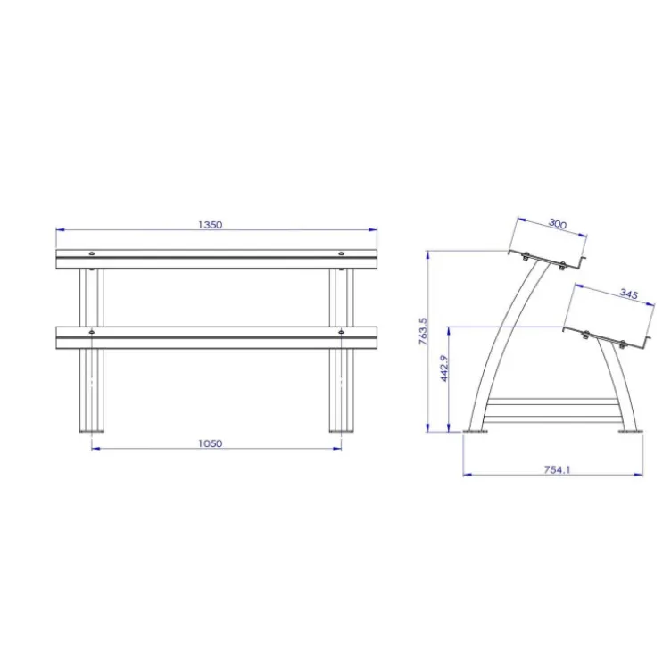 Rack de rangement pour haltères hexagonaux de musculation sur 2 étages - Titanium Strength