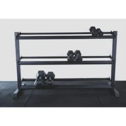 Rack de rangement pour haltères 3 niveaux en acier capacité 400 kg