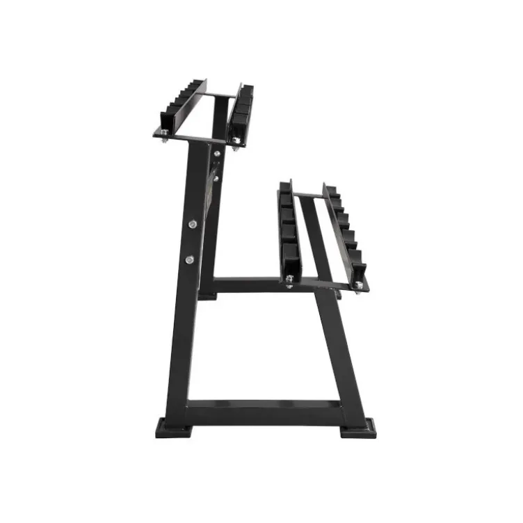 Rack de rangement pour 5 paires d' haltères sur 2 niveaux pour salle musculation ou Home-gym