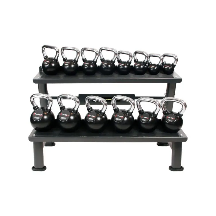 Rack de rangement professionnel pour Kettlebell sur 2 niveaux capacité 300 kg