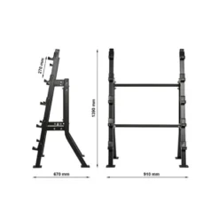 Rack de rangement professionnel pour barre droite ou barre EZ 5 ou 10 supports