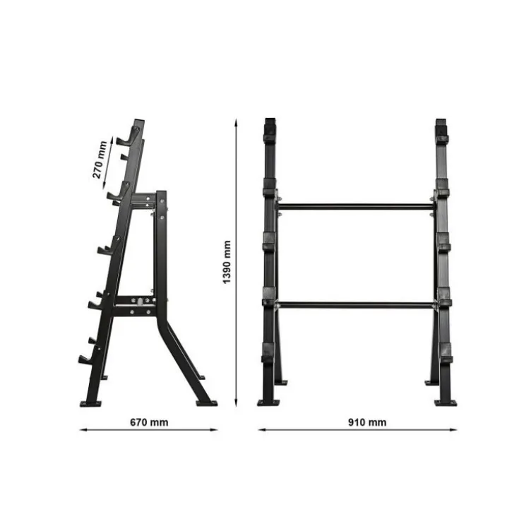 Rack de rangement professionnel pour barre droite ou barre EZ 5 ou 10 supports