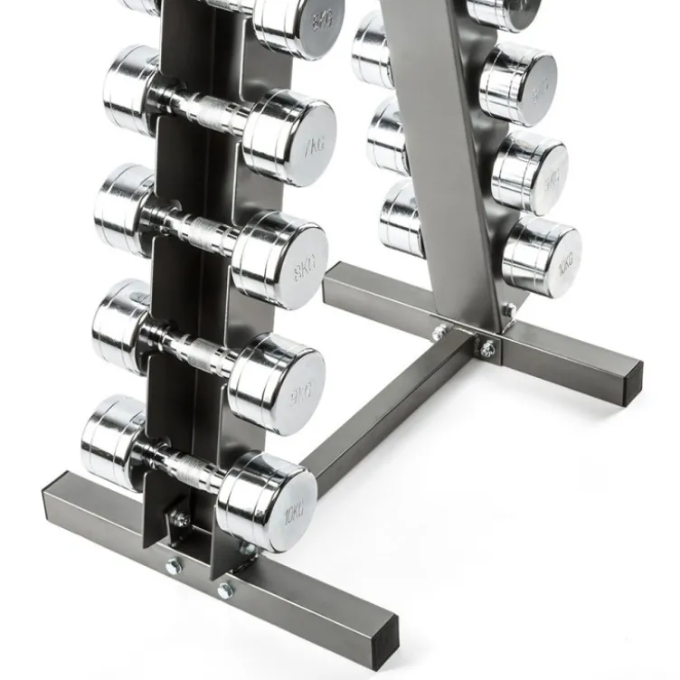 Rack de stockage ATX professionnel pyramidal pour 10 paires d'haltères hexagonaux ou chromés