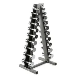 Rack de stockage ATX professionnel pyramidal pour 10 paires d'haltères hexagonaux ou chromés